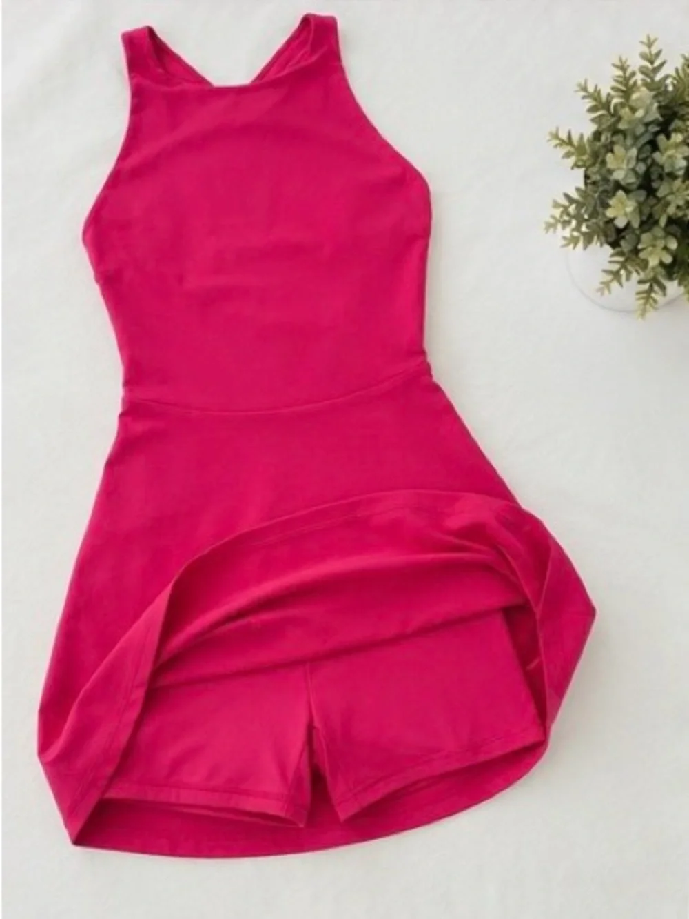 ALO Yoga Women's Hot Pink Racerback Tennis Dress 🧘🏻‍♀️
